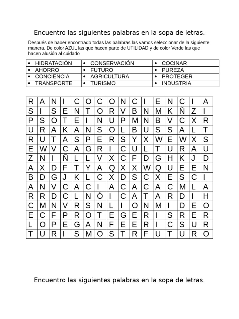 Encuentro Las Siguientes Palabras en La Sopa de Letras | PDF