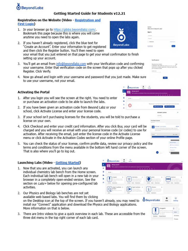Student Guide to Beyond Labz Portal | PDF | Icon (Computing) | Menu ...