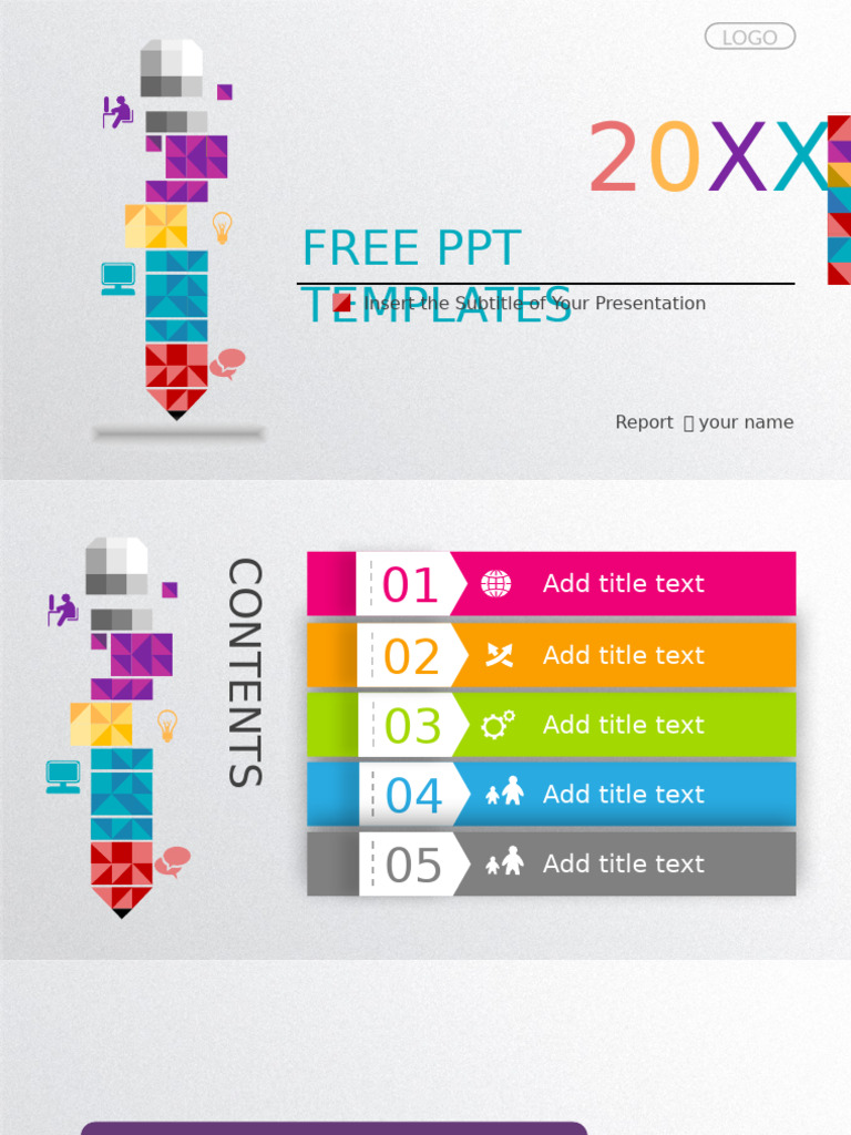 Color Micro Stereo Style Business Powerpoint Template | PDF