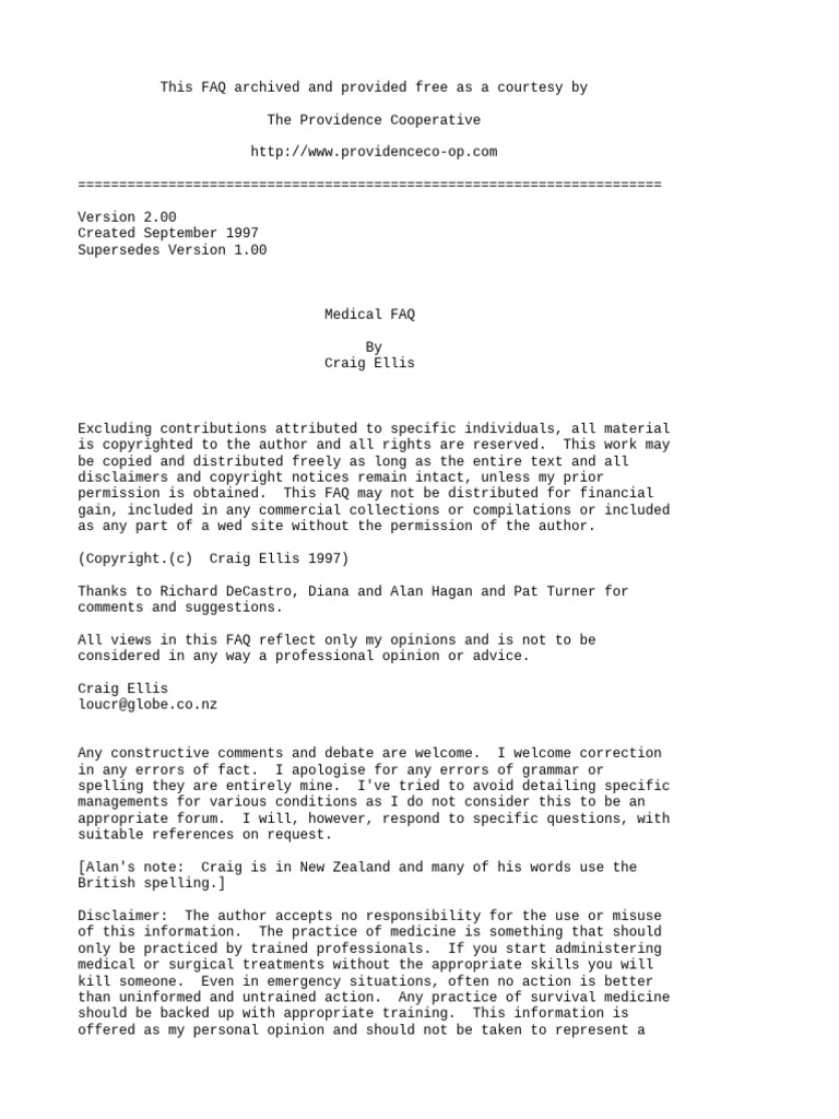 Providence Cooperative Medical FAQ Ver 2 | PDF | Emergency Medical ...