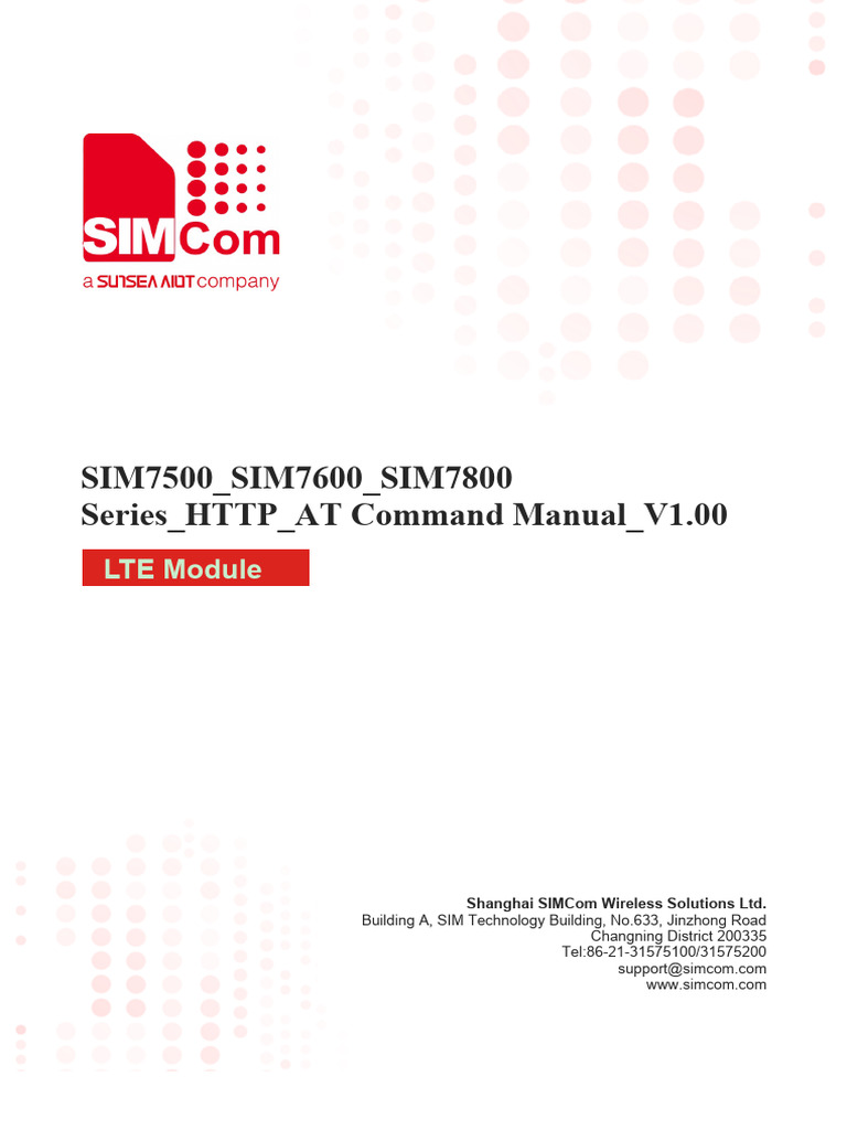 Sim7500 Sim7600 Sim7800 Series HTTP at Command Manual v1.00 | PDF