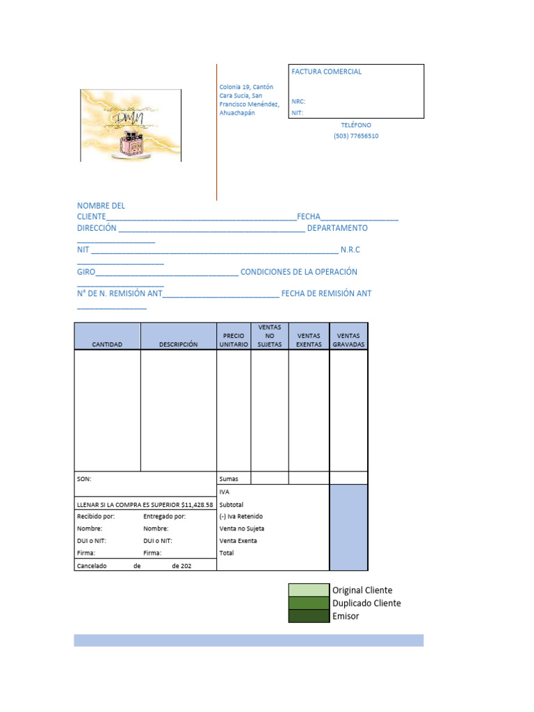 Ejemplo de Factura Comercial en Español | PDF