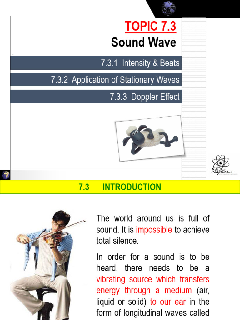 Topic 7.3 Sound | PDF