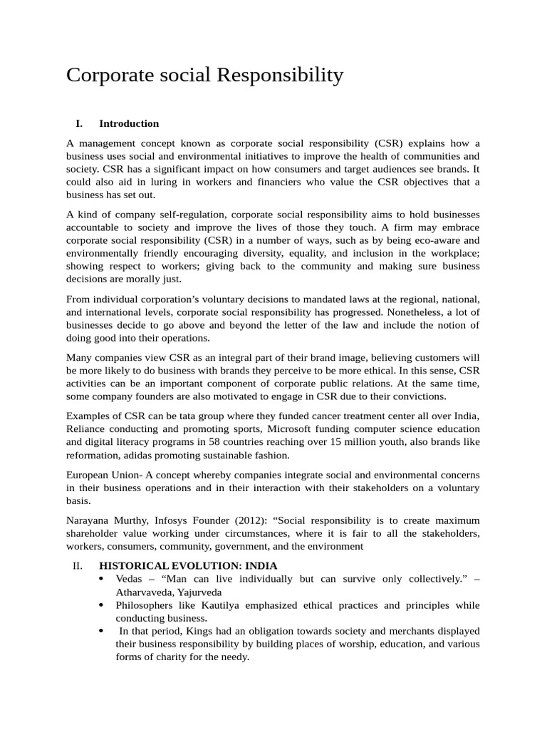 Corporate Social Responsibility | PDF