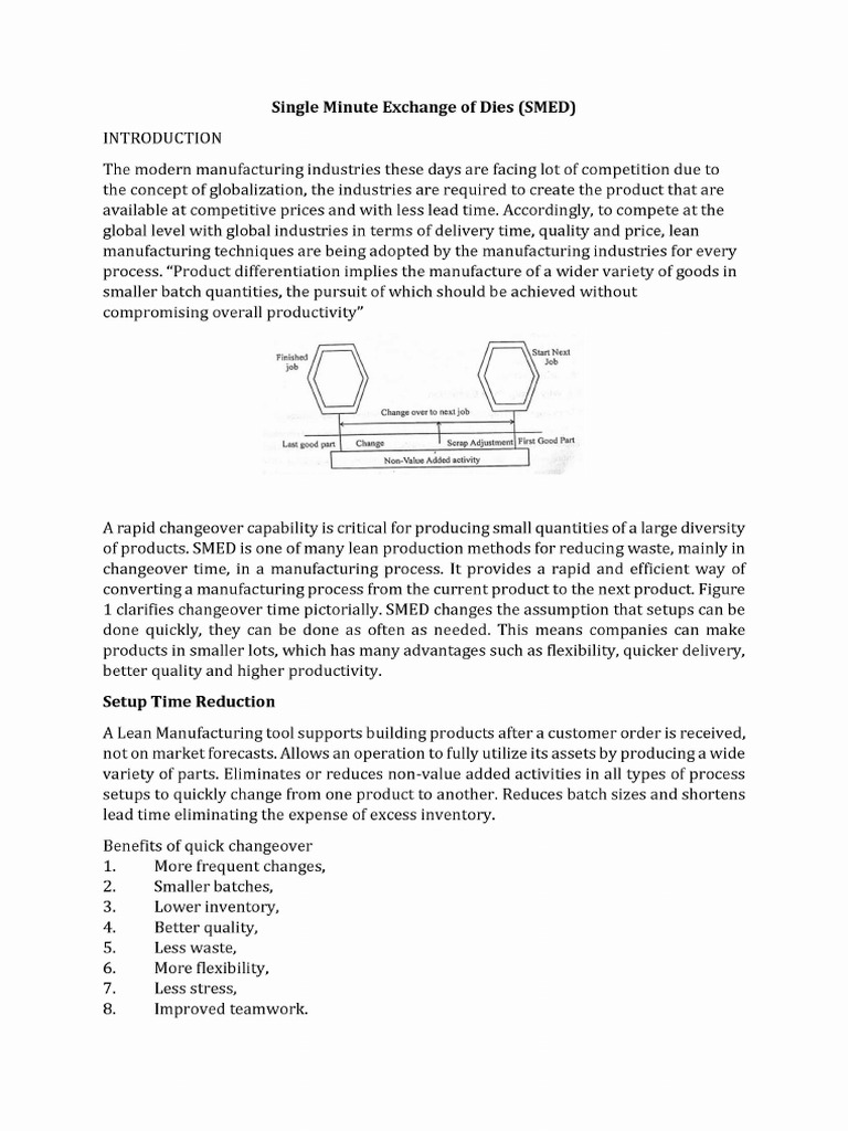 Single Minute Exchange of Dies For Students | PDF