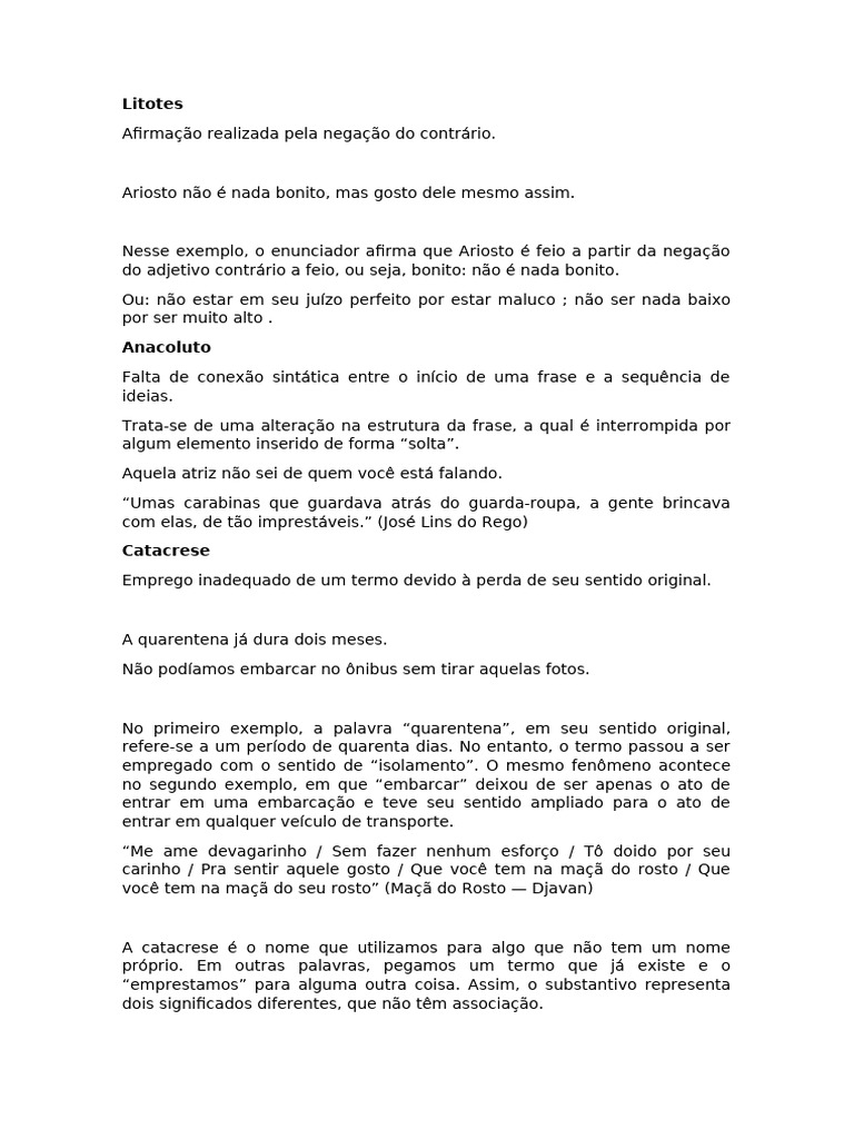 Figuras de Linguagem: Exemplos e Definições | PDF | Ambiguidade ...