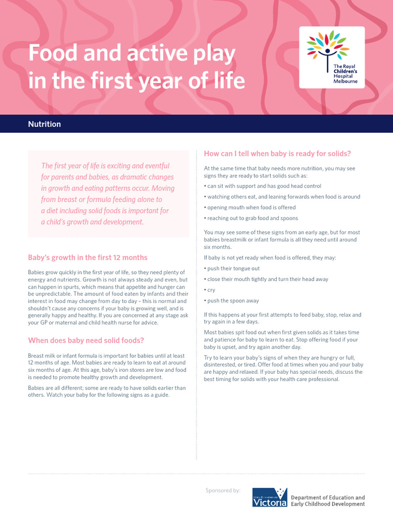 Introducing Solid Foods to Babies | PDF | Infants | Breast Milk