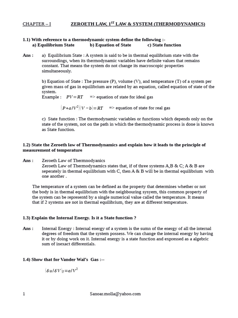 Thermodynamics Final | PDF
