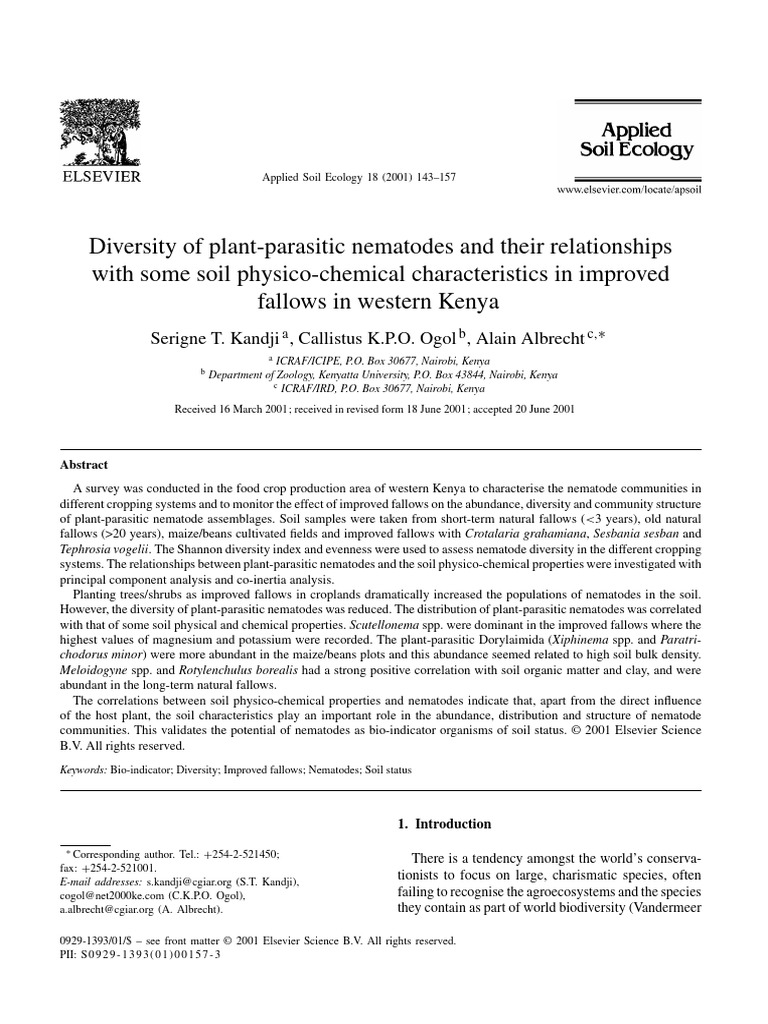 Diversity of Plant-Parasitic Nematodes and Their Relationships | PDF