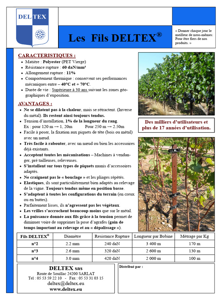 Fil Palissage Deltex 1 | PDF