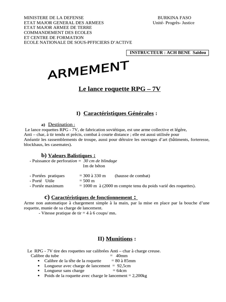 Arm5 RPG-7V-2 | PDF
