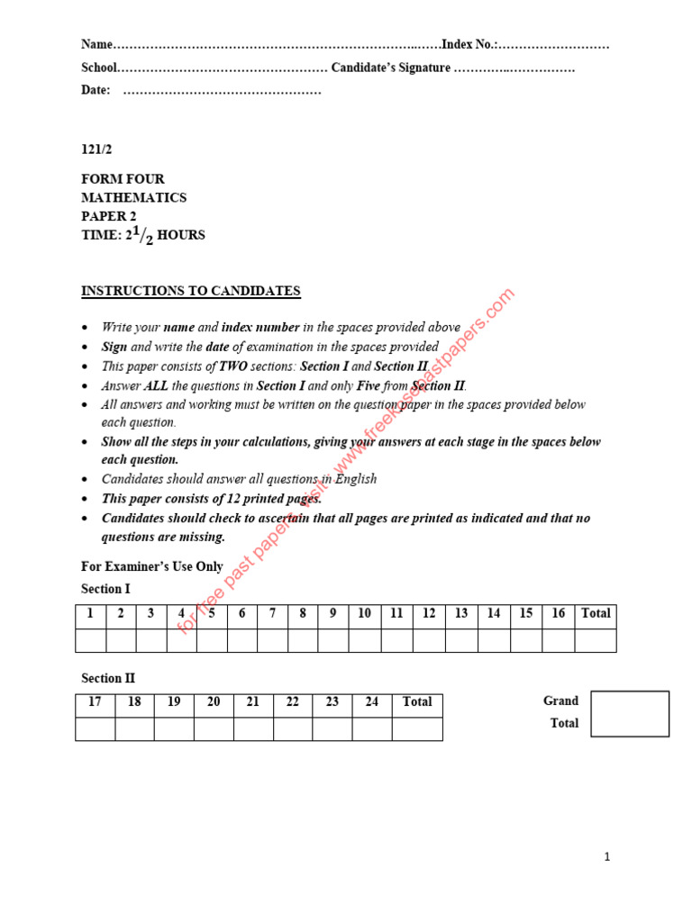 Maneb Past Papers PDF | PDF