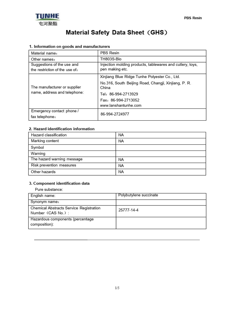 MSDS - PBS BIO | PDF