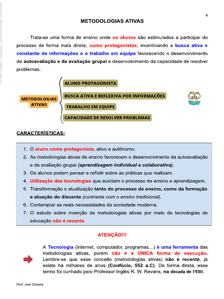 Metodologia Ativas Conceito e Exemplos | PDF