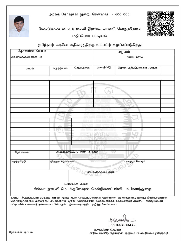 1 MAR Provisional Marksheet | PDF