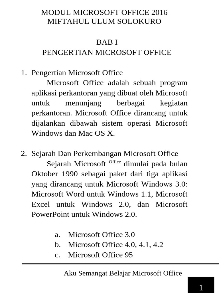 Modul Microsoft Office 2016W | PDF
