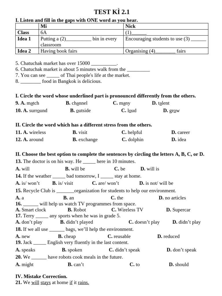 TEST KÌ 2 - Sao Chép | PDF