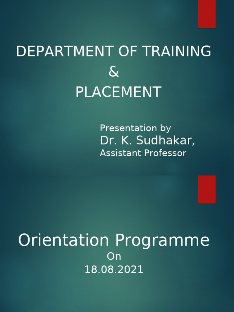 Training and Placement Overview 2021 | PDF | Cognition | Learning