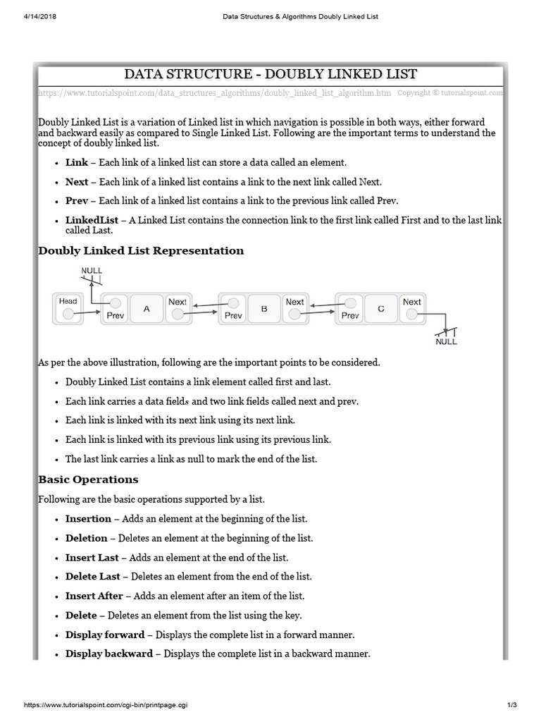 Data Structures & Algorithms Doubly Linked List | PDF