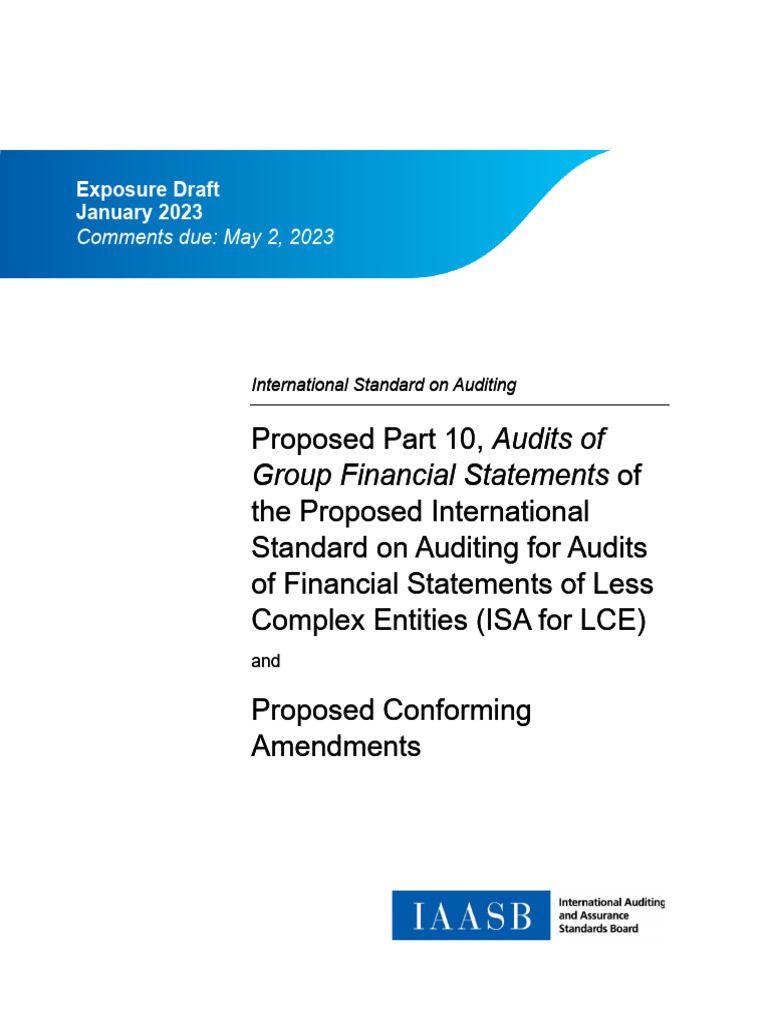 IAASB Less Complex Entity Group Audits Exposure Draft | PDF | Audit ...