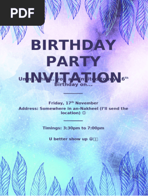 Birthday Invitation ✌️?