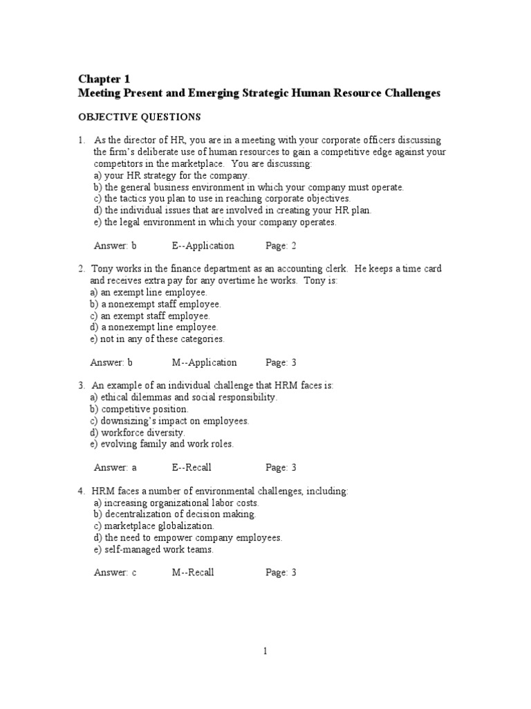 Chap 01 | PDF | Human Resource Management | Strategic Management