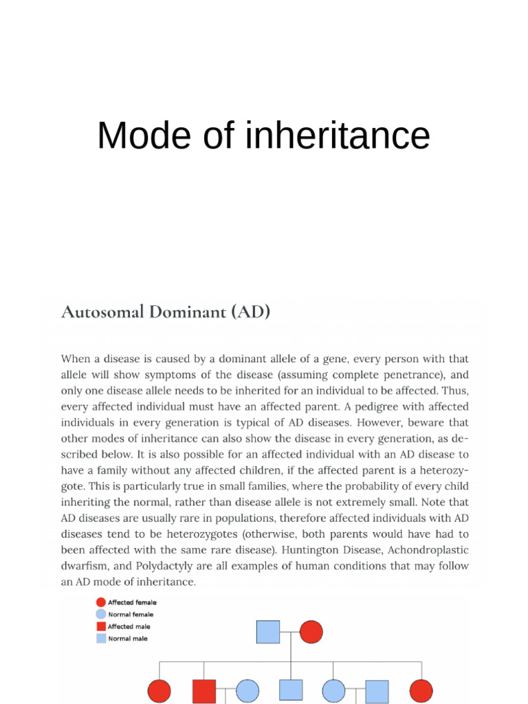 Mode of Inheritance | PDF