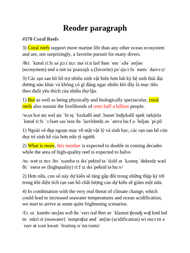 Reoder Paragraph | PDF