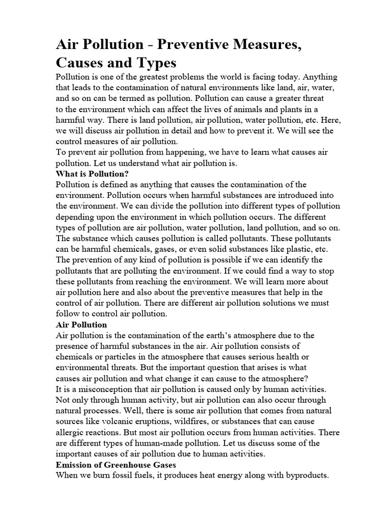 Air Pollution | PDF