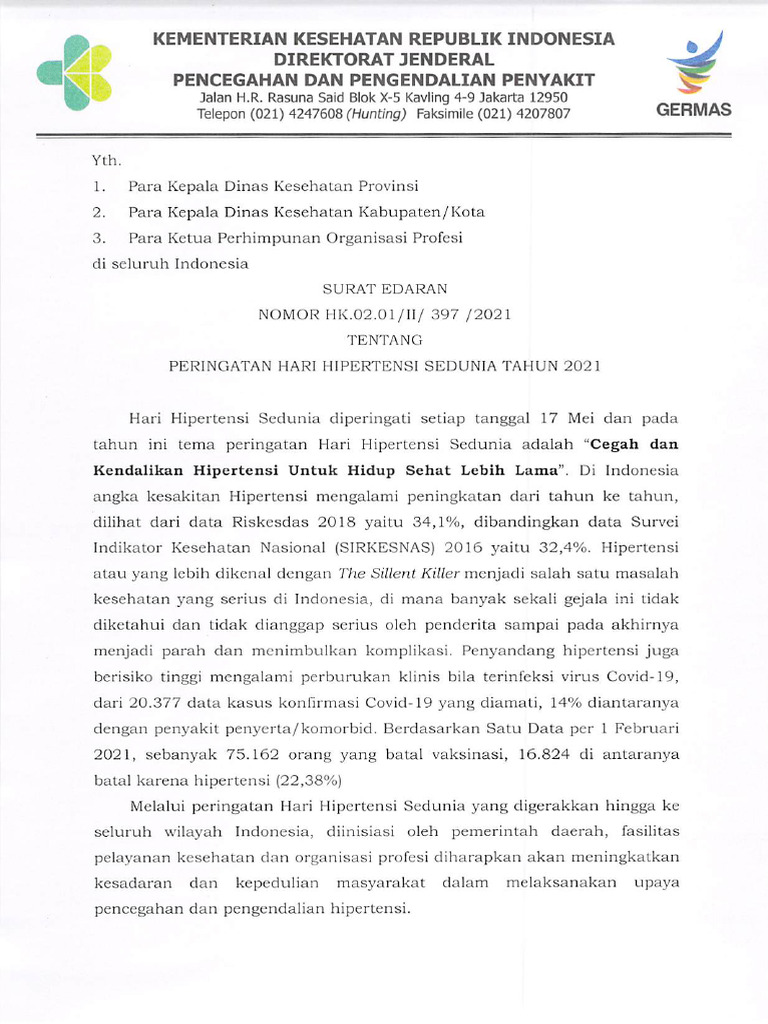 Surat Edaran HHS 2021 | PDF