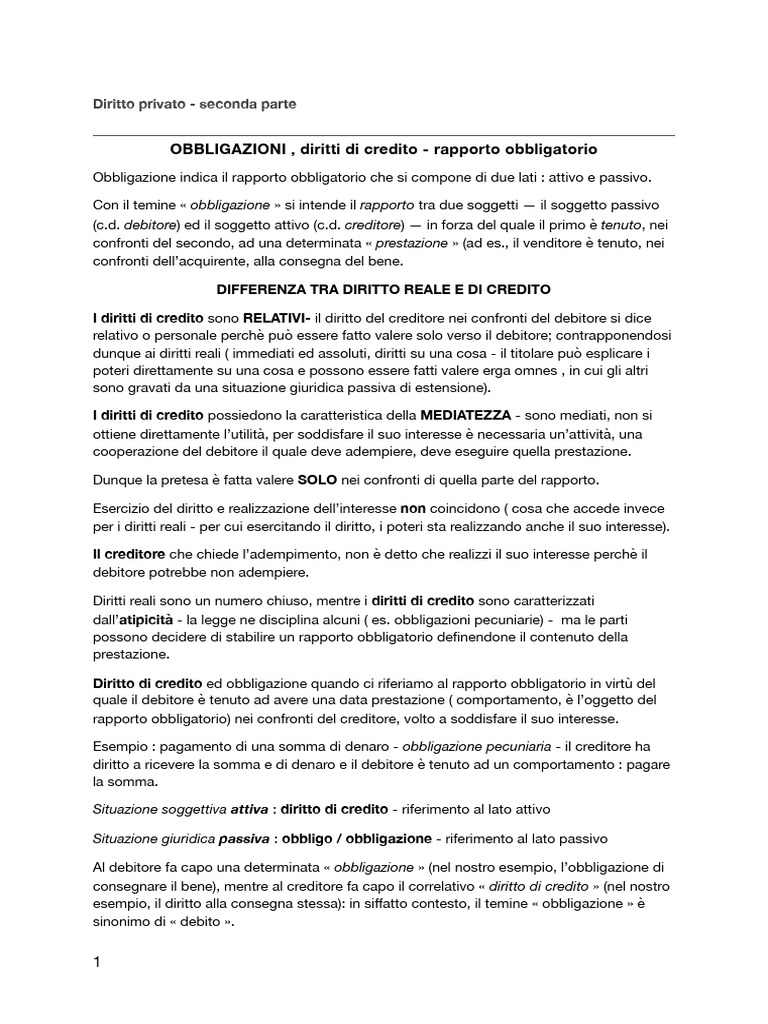 Diritto Privato Seconda Parte | PDF