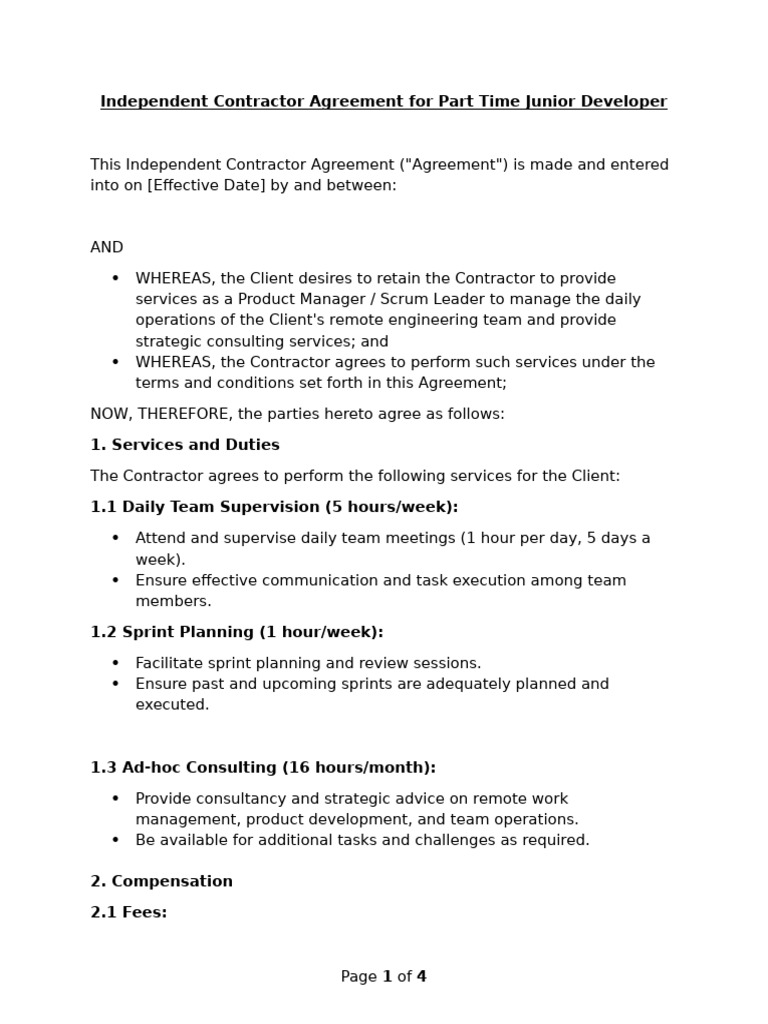 Contractor Agreement | PDF