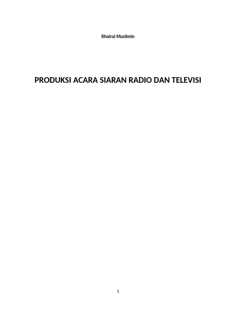 01 Pengantar Produksi Siaran Radio Pdf