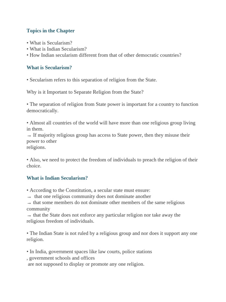 Understanding Secularism | PDF | Secularism | Separation Of Church And ...