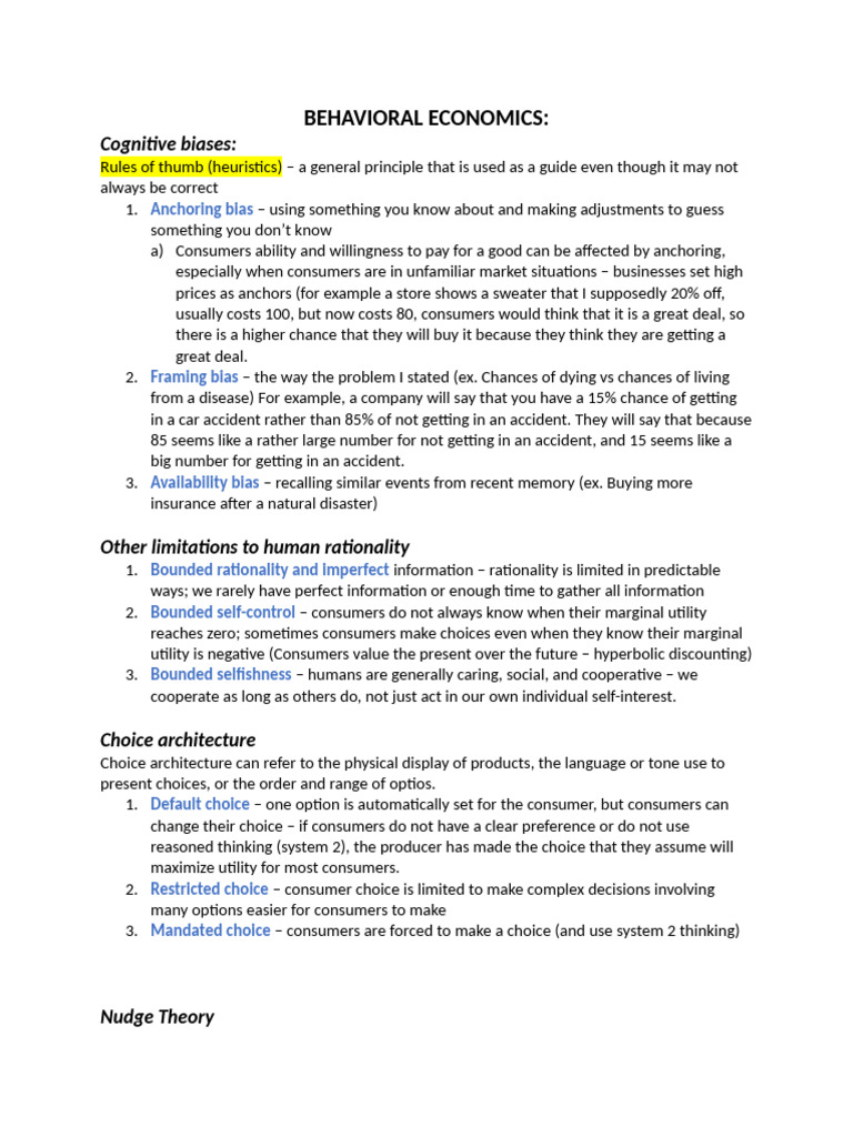 Behavioral Economics | PDF