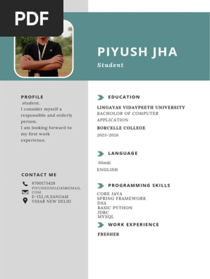Modern Minimalist CV Resume