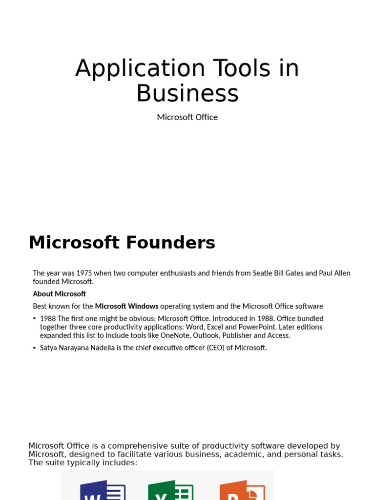 Application Tools in Business Week 1 | PDF