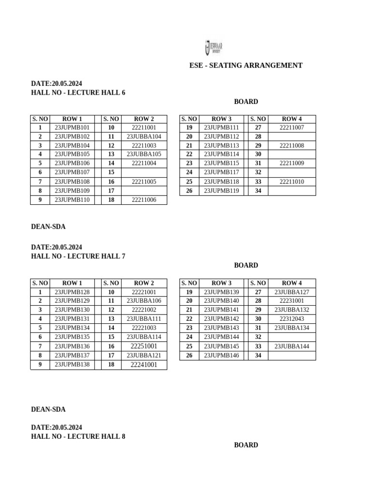 20.5.24 Seating Arrangement | PDF