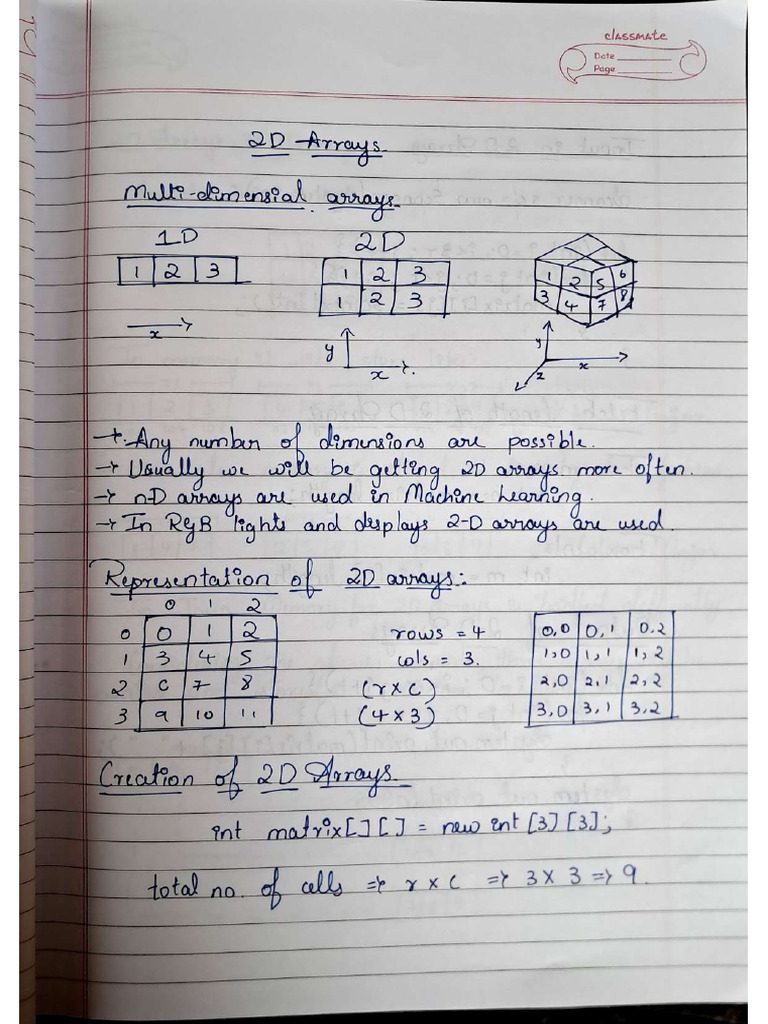 Two Dimensional Arrays | PDF