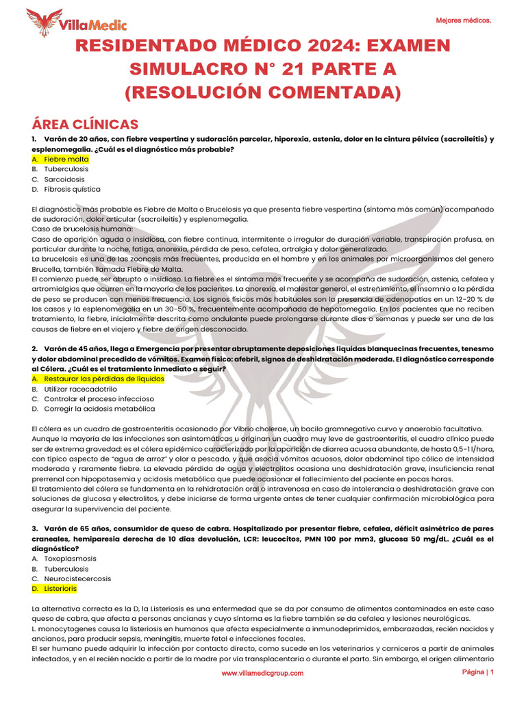 Examen Simulacro 21 A Resolución | PDF