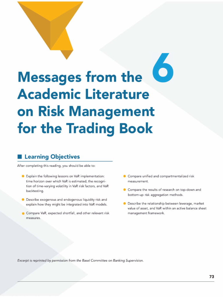 Messages From The Academic Literature On Risk Management For The ...