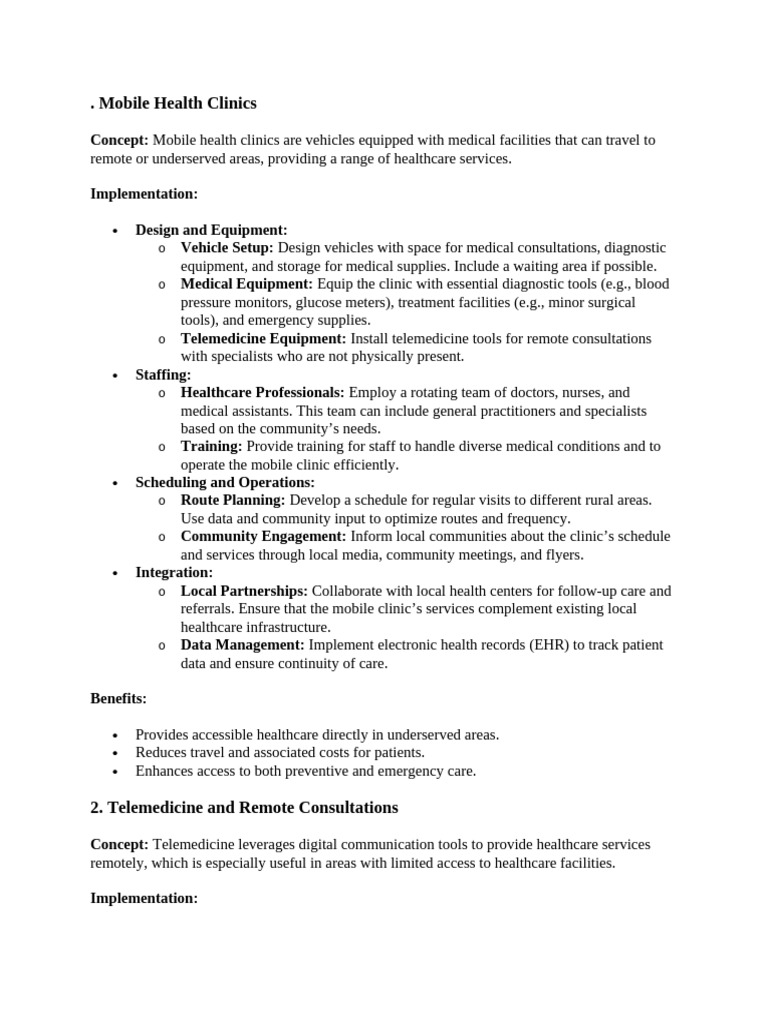 Mobile Health Clinics | PDF