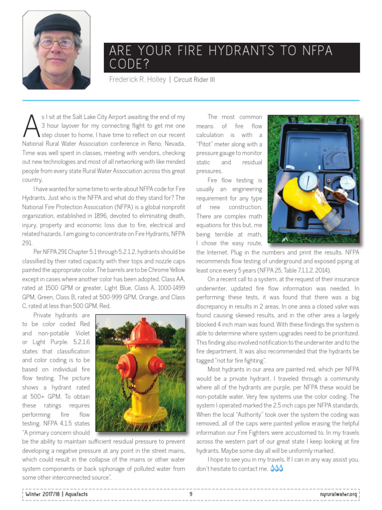 NFPA Fire Hydrant Code Compliance Guide | PDF