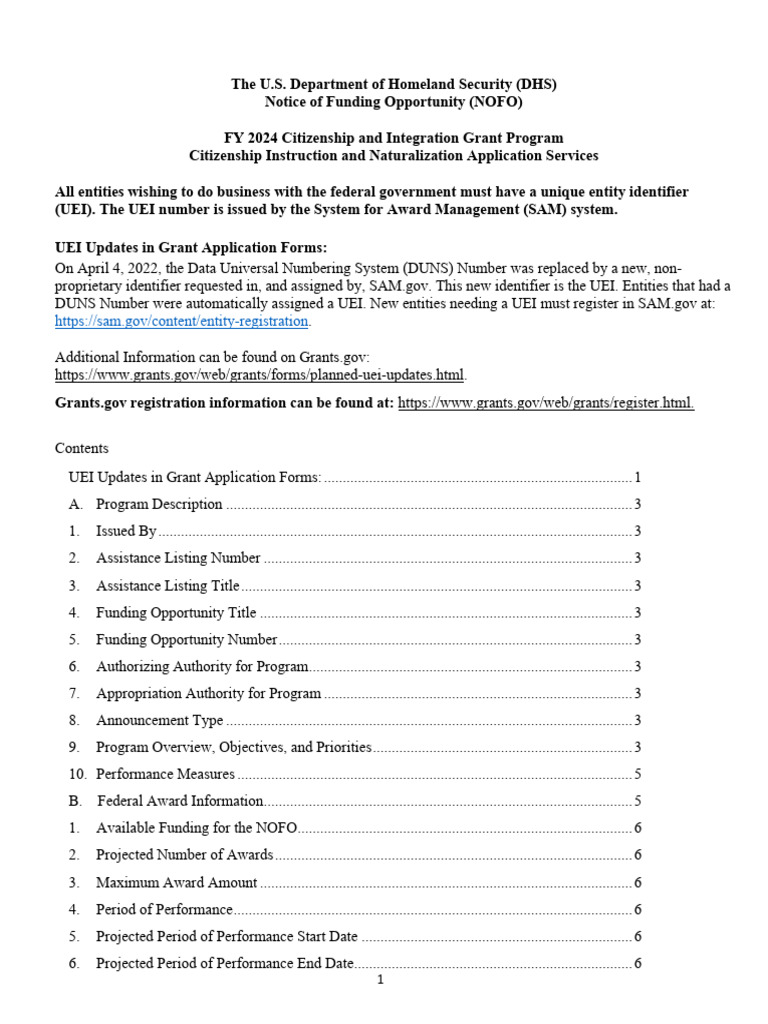 DHS FY 24 NOFO CINAS FINAL 042424 | PDF