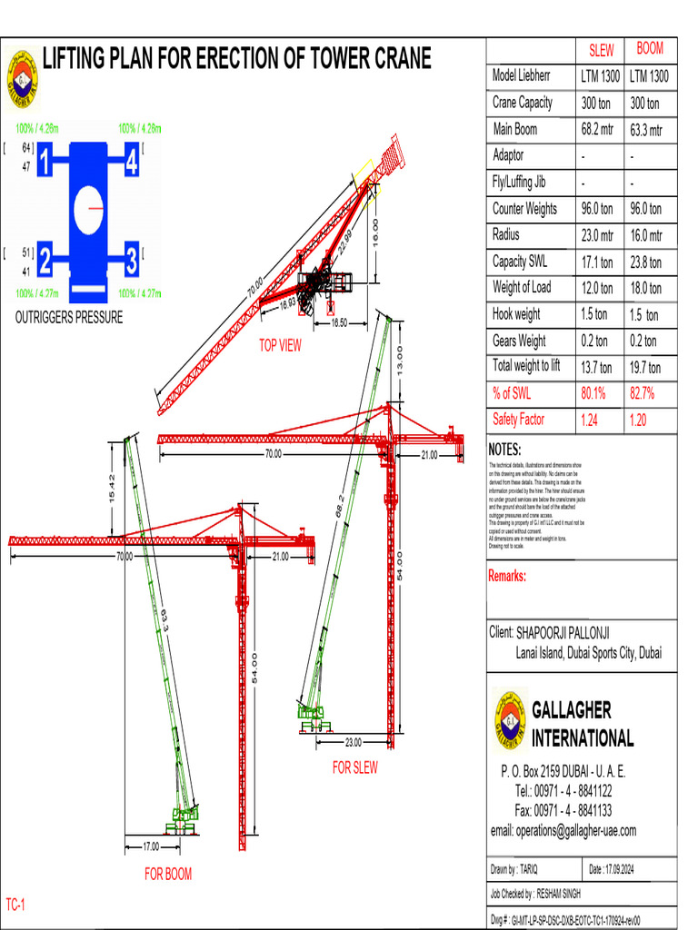 Erection of Tower Crane TC1 | PDF