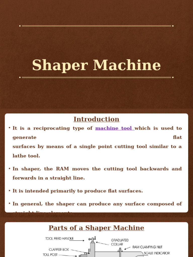 Machining - Shaper Machine | PDF | Metalworking | Home & Garden