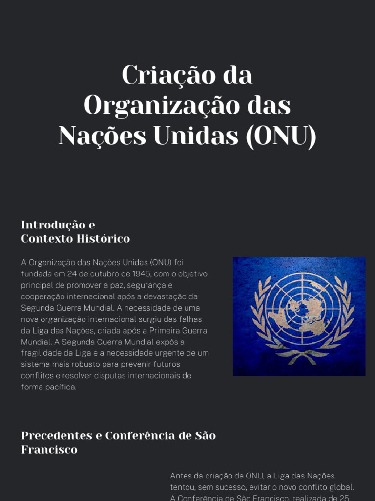 Criação Da ONU | PDF