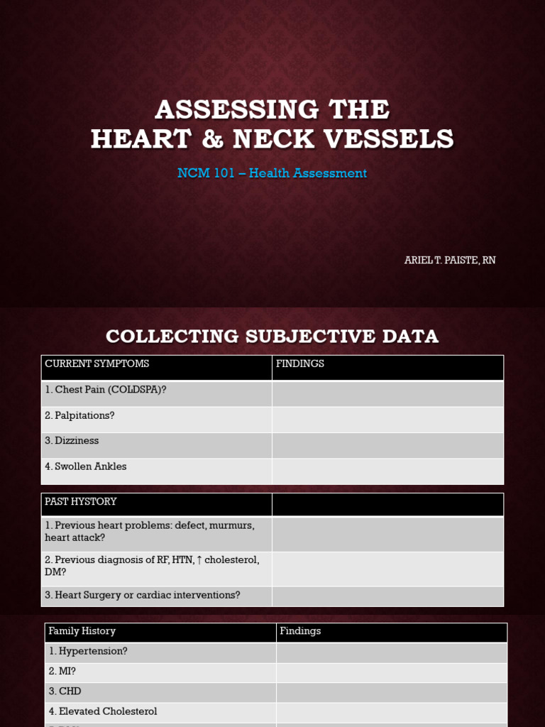 Heart Neck Vessel Assessment - PPTXPDF | PDF