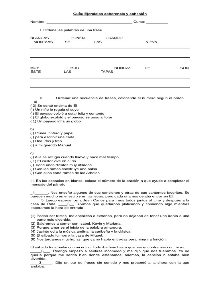 Guia Cohesion | PDF