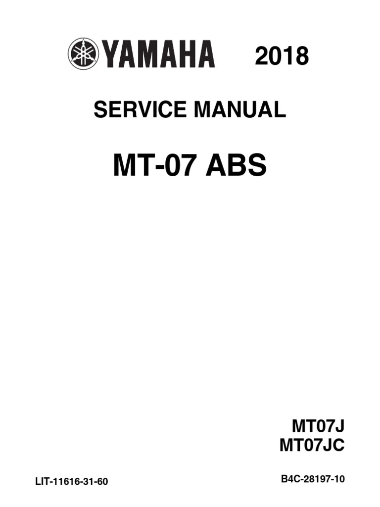 YAMAHA YZF690 サービスマニュアル Yamaha 2016 MT07 Service Manual